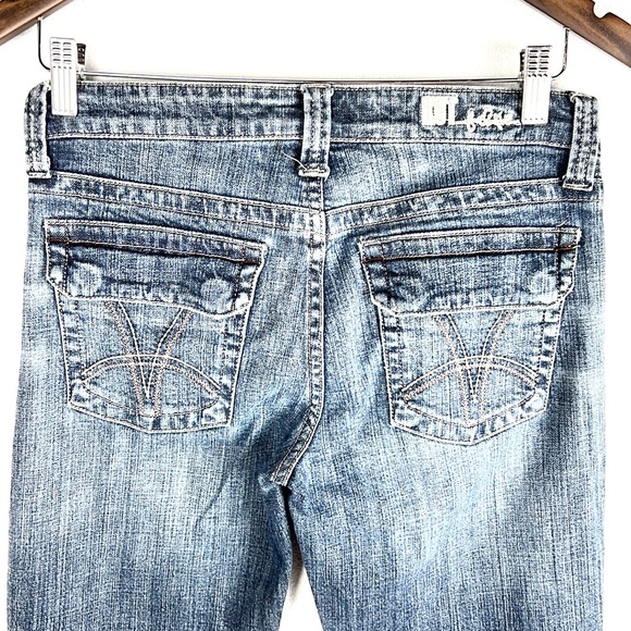 KUT FROM THE KLOTH | 👖Light Blue Faded Worn Bootcut Low-Rose Denim Jeans - Picture 8 of 10